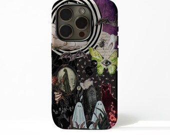 Halloween Collage Handyhülle, Spooky Cases mit iPhone 17 16 15 14 13 12 Plus Pro Max, kompatibel mit Samsung S25 S24 S23 S22 Plus Ultra.