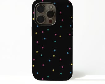 Capa para celular com estampa de céu estrelado e detalhes celestiais para iPhone 17, 16, 15, 14, 13, 12 Plus Pro Max, e Samsung S25, S24, S23, S22 Plus Ultra.