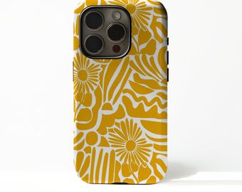 Vibrant Yellow iPhone Case compatible with iPhone 17 16 15 14 13 12 Plus Pro Max, compatible with Samsung S25 S24 S23 S22 Plus Ultra.