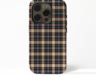 Gingham Checkered Phone Case Fall Plaid Phone Case with 17 16 15 14 13 12 Plus Pro Max, Compatible with Samsung S25 S24 S23 S22 Plus Ultra.