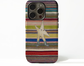 Whimsical Star Phone Case for iPhone and Samsung, Colorful Striped Cover