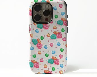 Sweetheart Candy Valentijnsdag telefoonhoesje met iPhone 17 16 15 14 13 12 Plus Pro Max, compatibel met Samsung S25 S24 S23 S22 Plus Ultra.