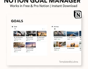 Notiongo Zielplaner Template: Produktivitäts-Dashboard (Digitaler Download)