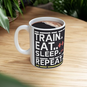 Fitness Motivation Ceramic Mug: Gym Workout Coffee Cup