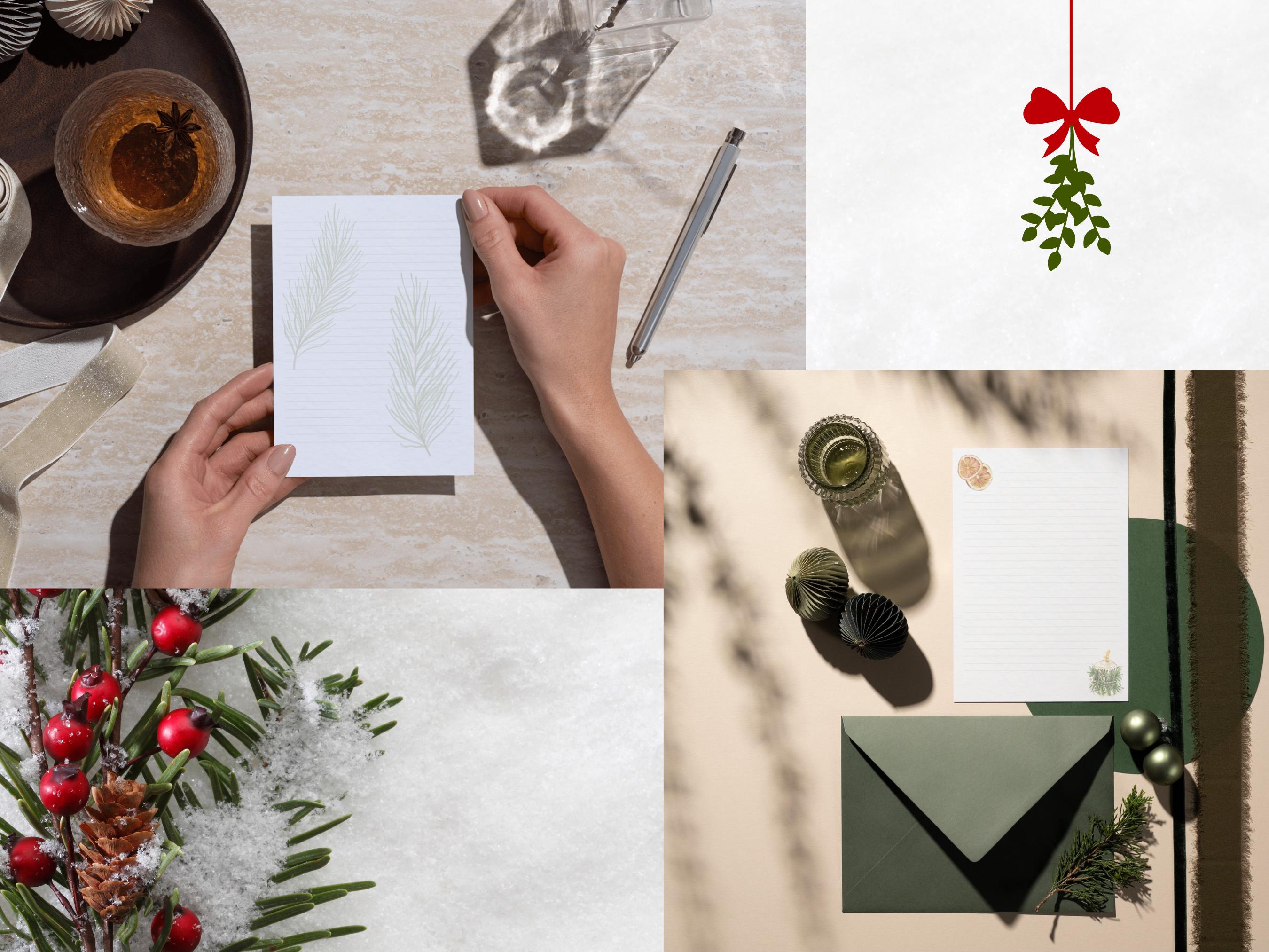 Festive Christmas Stationery Set – Printable Holiday Writing Paper ...