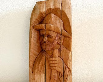 Driftwood Hand Carved Coastal Fisherman Boatman