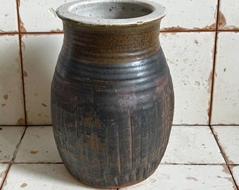 Mid Century Modern Studio Pottery Vase with Signature Stamp