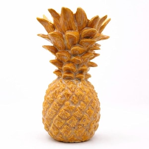 Ceramic Pineapple Sculpture, Coastal Home Decor, Milk Glass, Fuzzy Navel Glaze | Housewarming Gift