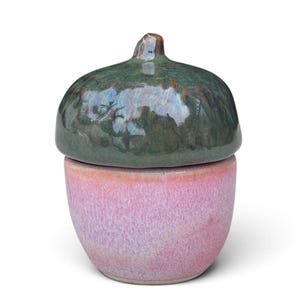Ceramic Acorn Trinket Box, Handmade Stoneware Keepsake Box, Small Jewelry Box, Ring Holder, Acorn Decor