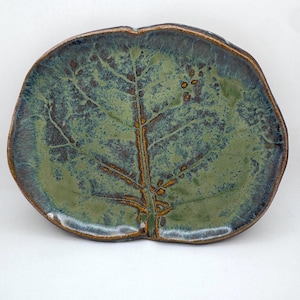 Sea Grape Leaf Dish | Handmade Ceramic Plate | Botanical Pottery Catchall | Nature Inspired