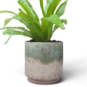 Maceta de terracota verde mar / Maceta de cerámica hecha a mano con drenaje / Maceta para suculentas