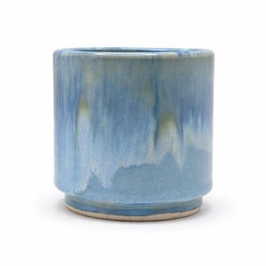 Handmade Small Ceramic Planter Pot, Blue Cascade Glaze — 4”, 3”, 2” Stoneware