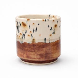 Handmade Small Ceramic Planter Pot, Birch Shino Glaze — 4”, 3”, 2” Stoneware