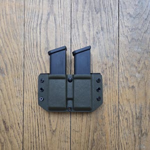 Glock 17/22/19/23 Kydex Double Magazine Carrier Double Magazine Pouch OD Green 9mm 40cal Ambidextrous