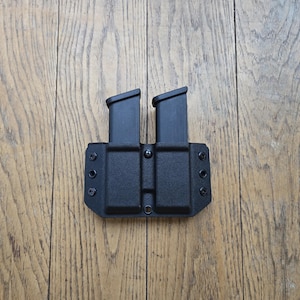 Glock 17/22/19/23 Kydex Double Magazine Carrier Double Magazine Pouch Black 9mm 40cal Ambidextrous