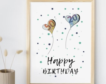 Geldgeschenk Geburtstag | Wunscherfüller | Last Minute Geschenk zum Geburtstag PDF Sofort Download | Geschenk | Geburtstagsgeschenk