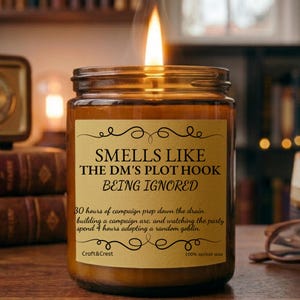 Smells Like The Dm's Plot Hook Being Ignored Candle DND Dungeon Master Gift, Dungeons and Dragons D20 Soy Candle, TTRPG Tabletop Gamer Decor