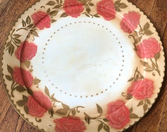 Hollywood Regency Tray Social Supper Floral Serving Tray