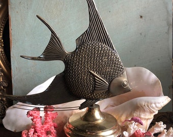 He’s An Angel For Sure Large Brass Vintage Fish