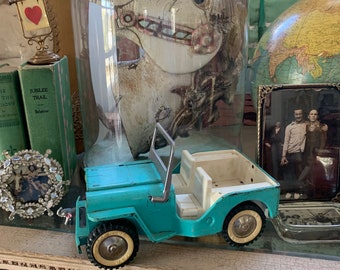 Vintage 1960s Tonka Jeep: Mint Green Pressed Steel Toy Truck - Etsy