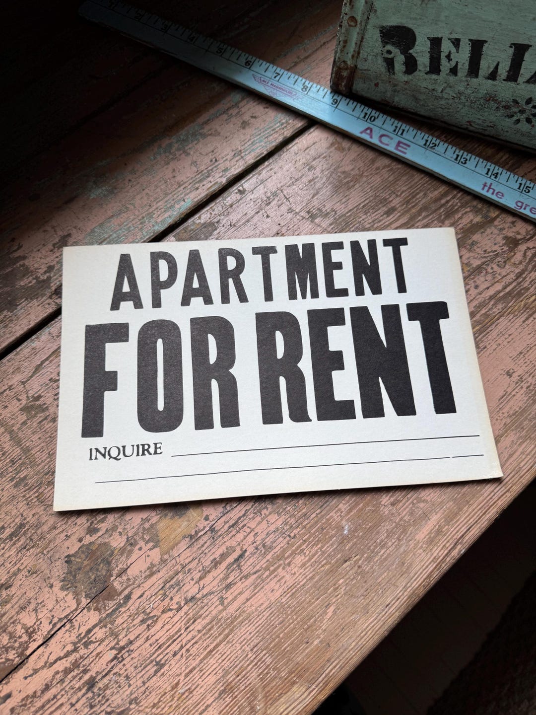 It’s an Original Vintage Apartment for Rent Heavy Stock Sign - Etsy