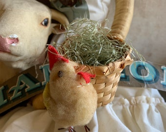 A Little Cotton Spun Shabby Chick And Basket From Japan