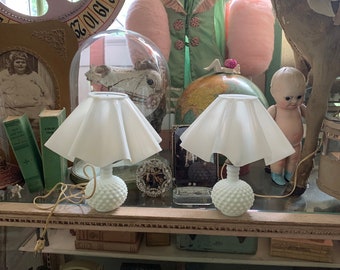 Hot Damn Found A Pair Vintage Milk Glass Hobnail Lamps