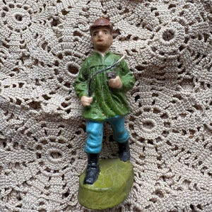 Looking For His Flock Antique German Elastolin Putz Game Keeper Figure