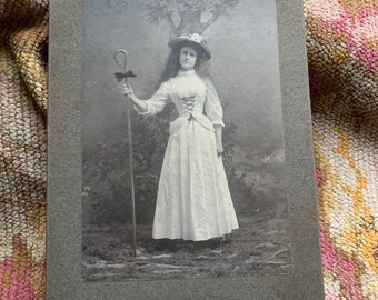 Here Hold This Antique Cabinet Card Photo Surely The Photographer Didnt Think She Was Little Bo Peep