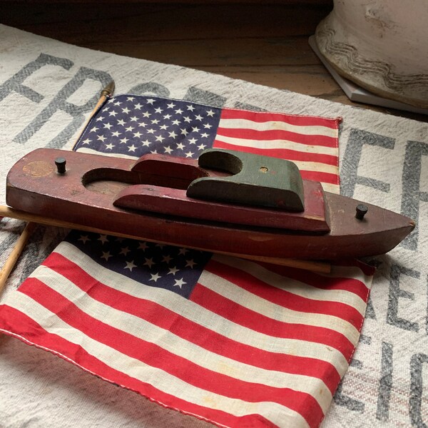 I Bet It saw The Water A Couple Of Time Vintage Wood Toy Boat