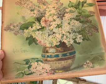 I Wish It Smelled Like Lilacs Original Antique 1903 Paul De Longpre Litho Print