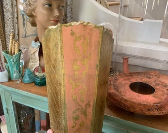 It’s The Most Beautiful Blush Mess Antique Wood Italian Florentine Umbrella Stand