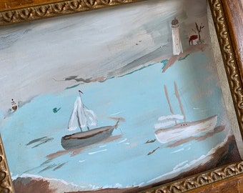 Sometimes The Simplest Piece Does It For Me Vintage Sailboat Water Color Painting
