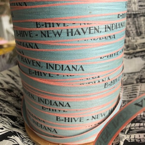 Vintage Printed Paper String Ribbon By The Yard B-Hive New Haven Indiana