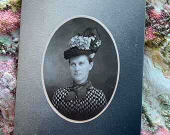 Alice Was Hoity-Toity In That Blouse And Hat Antique Cabinet Card Photo