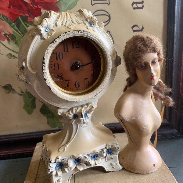 Hurry Get A Clock Replacement Ordered Antique Cast Metal Pedestal Clock With Flowers