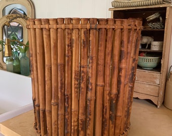 Your Plant Is Gonna Feel Gorgeous In This Vintage MCM Boho Burnt Bamboo Planter