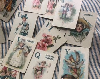 These Antique Victorian Alphabet Playing Cards Needs A Place All Over Your Home