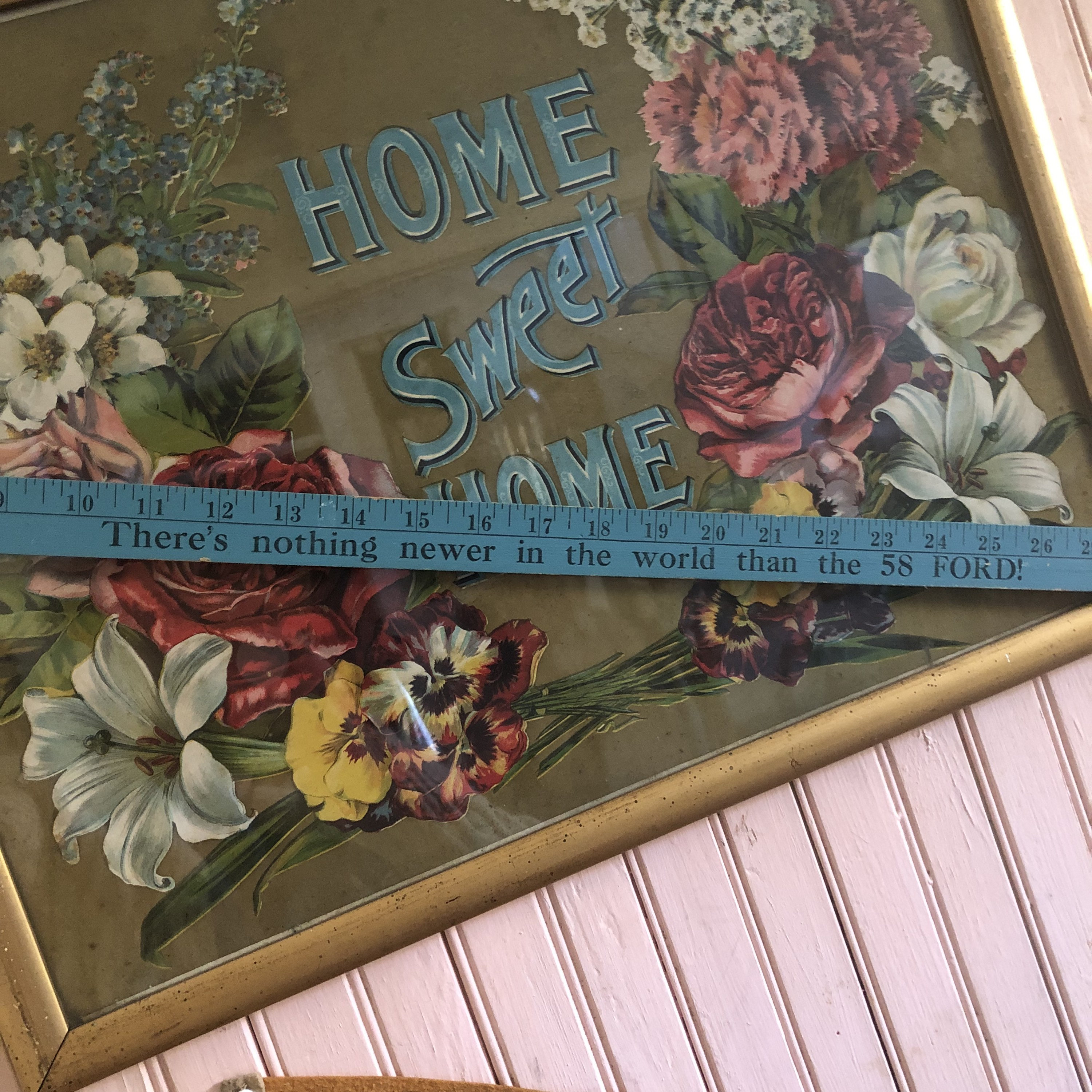 Go Ford Or Go Home Or Something Like That Vintage Dealership Blue Advertising Yardstick
