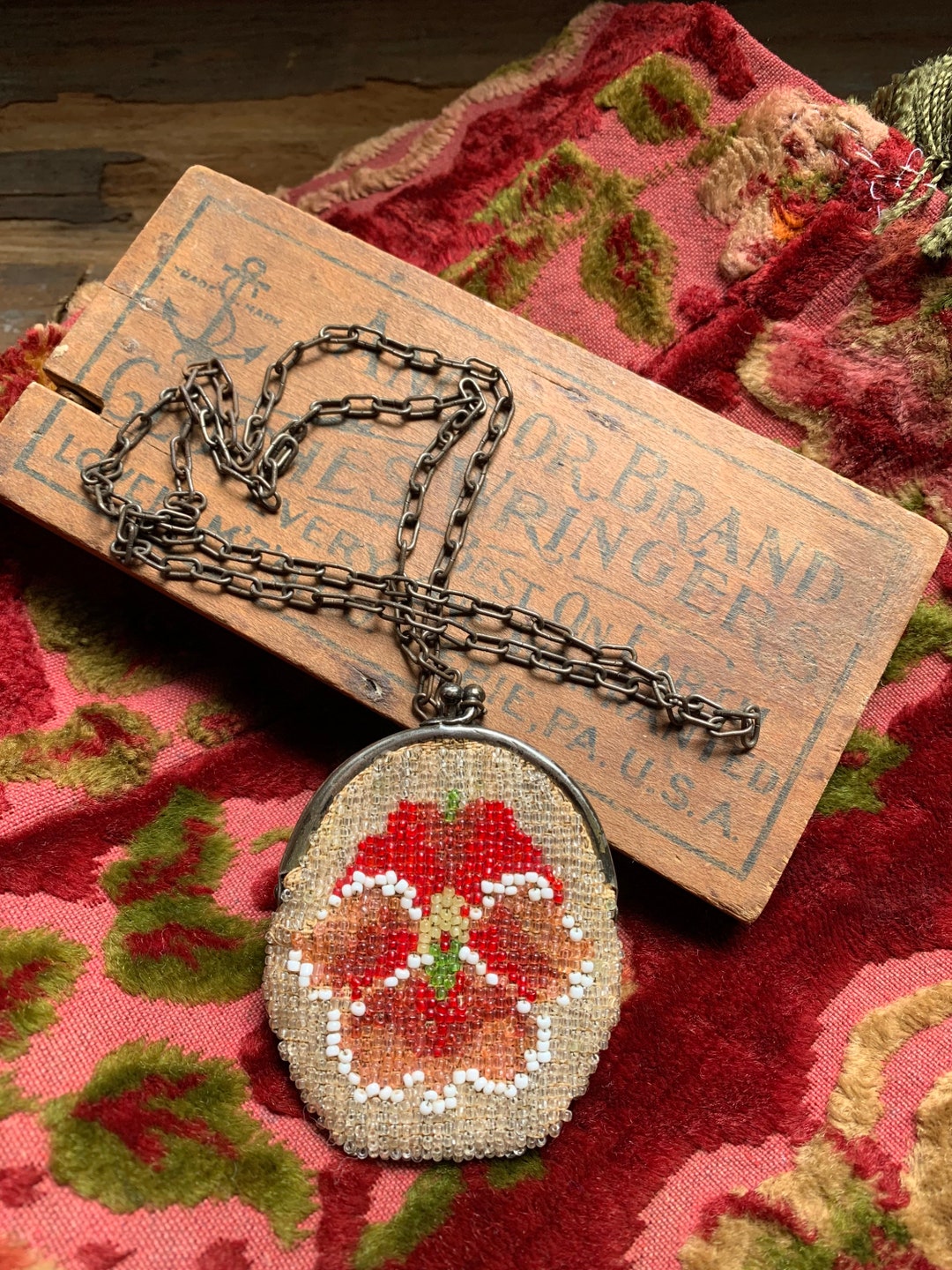 Once Upon A Time I Made Jewelry Antique Beaded Coin Purse With Coocoo
