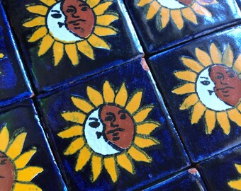 He Salvaged These Vintage Moon And Sun Mexican Tiles
