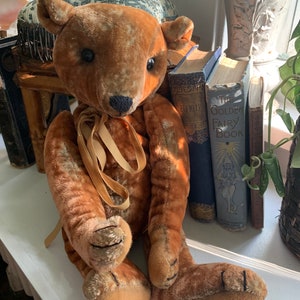 The Maker Of This Vintage Artist Rust Velvet Jointed Teddy Bear Out Did Themselves