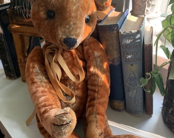 The Maker Of This Vintage Artist Rust Velvet Jointed Teddy Bear Out Did Themselves