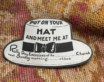 Get Your Hat It’s A Church Function Antique Invitation