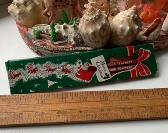Man Their Teacher Must Have Been A Dandy Vintage Christmas Greeting Pencil Gift Box
