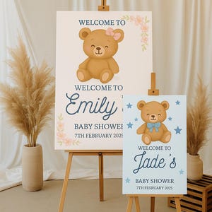 Baby Shower Welcome Sign Template | Editable Canva Printable Sign | Gender Neutral, Boy or Girl Baby Shower Decor | Instant Download