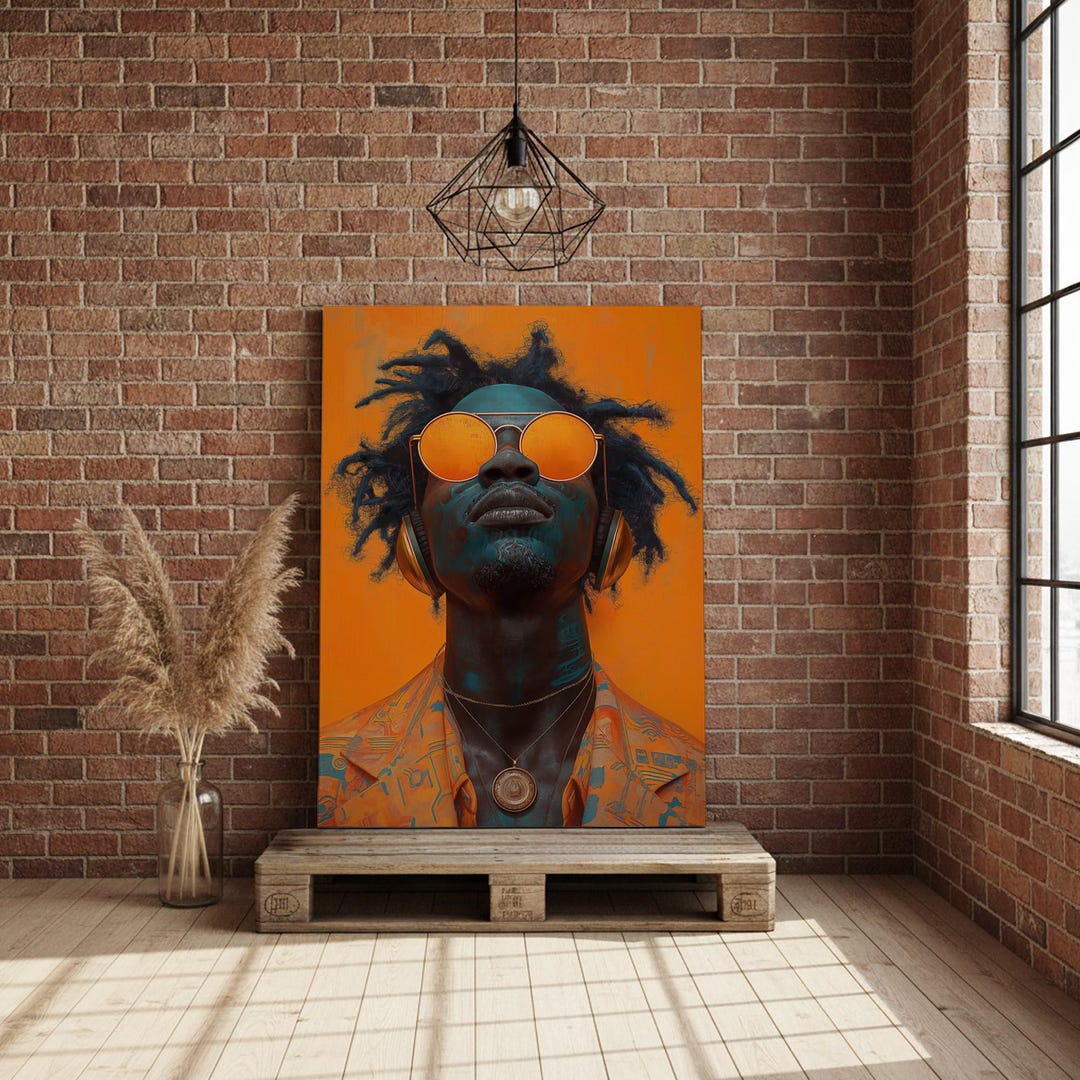 Afrofuturism Wall Art: African Male Portrait, Modern Decor (digital ...