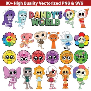 80+ Dandy&#39;s World SVG & PNG Bundle: Roblox Gamer Clipart (Digital Download)