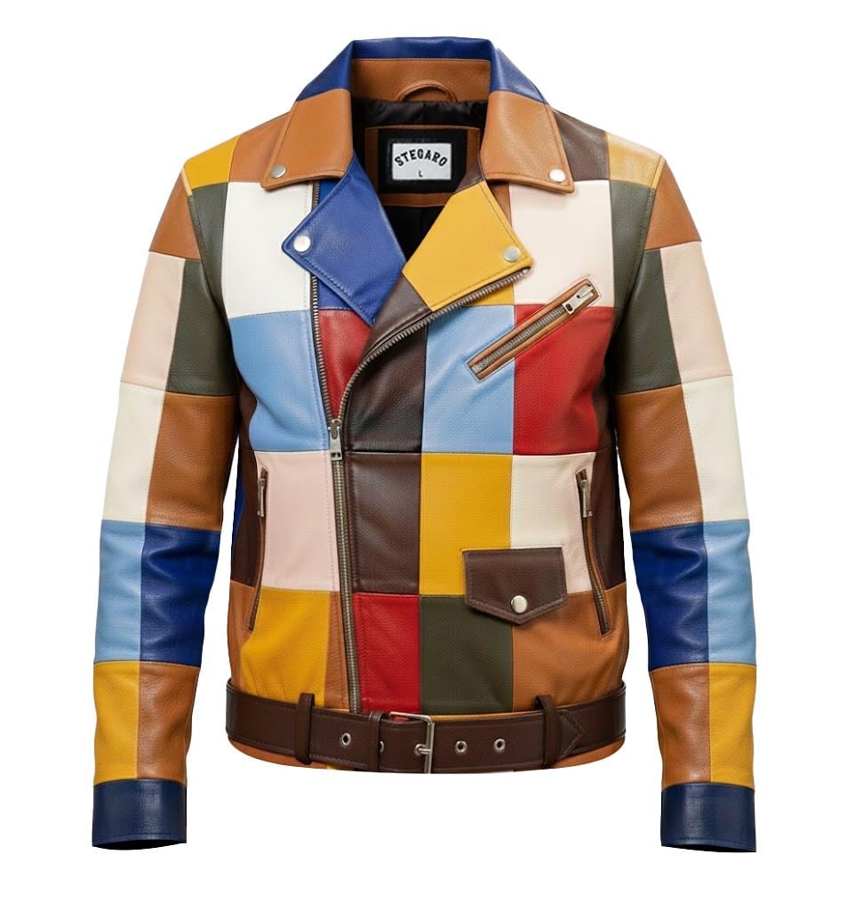 Mens Jacket Multicolor Leather - Etsy