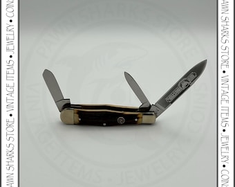 Hen & Rooster Barlow Pocketknife: Stag Handle, Stainless Blades, Solingen Germany